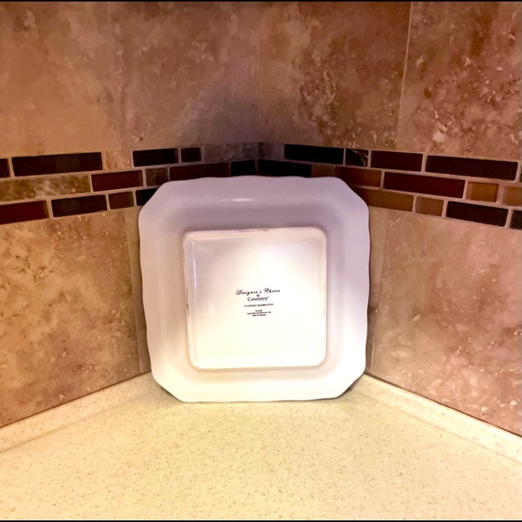 Set of 2 square salad plates Yuletide Celebration. - Picture 4 of 4